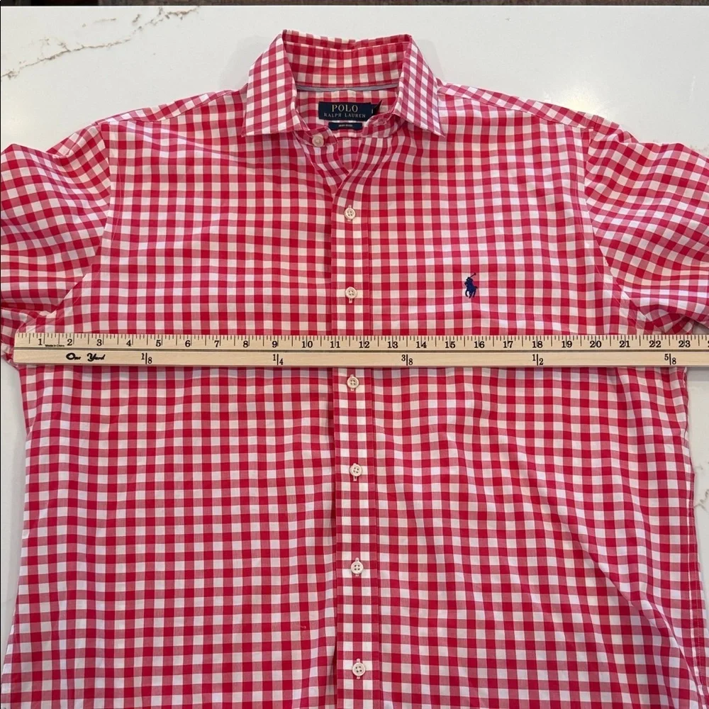 Polo by Ralph Lauren Pink and White Checkered Shirt Large